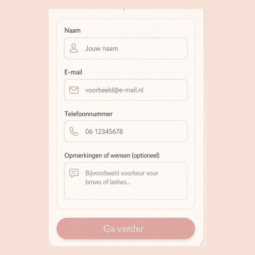 Vul je gegevens in voor je afspraak bij Lumé Beauté