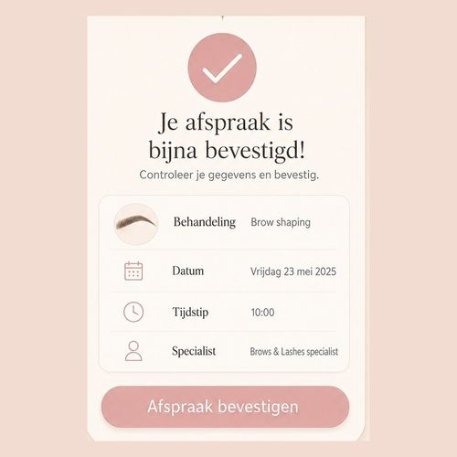 Bevestig je afspraak bij Lumé Beauté