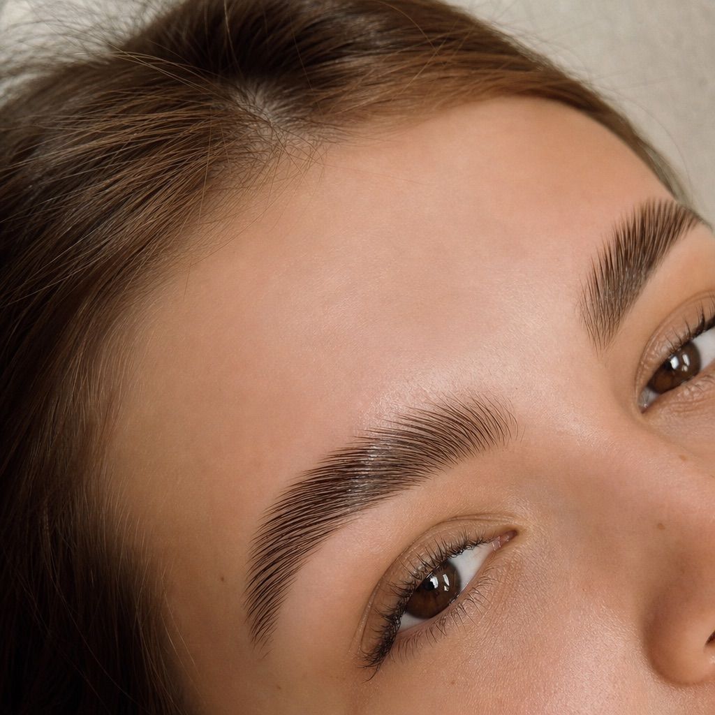 Brow Lamination resultaat bij Lumé Beauté in IJsselstein — vol, fluffy in model gebracht